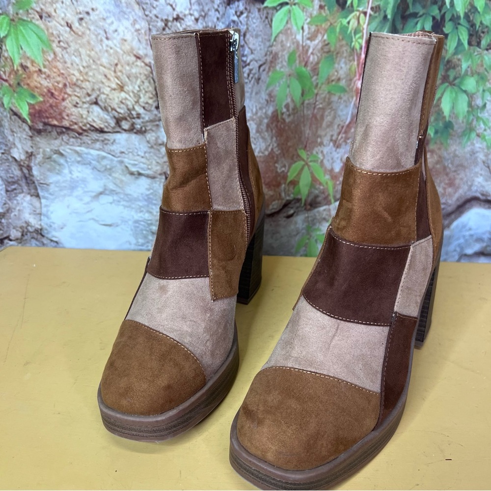 UNIVERSAL THREAD Patchwork Microsuede Block Heel … - image 4